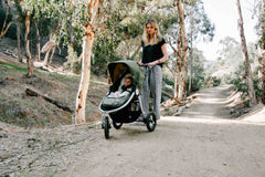 Organic Cotton Infant Insert on Bumbleride Indie All Terrain Stroller Camp Green